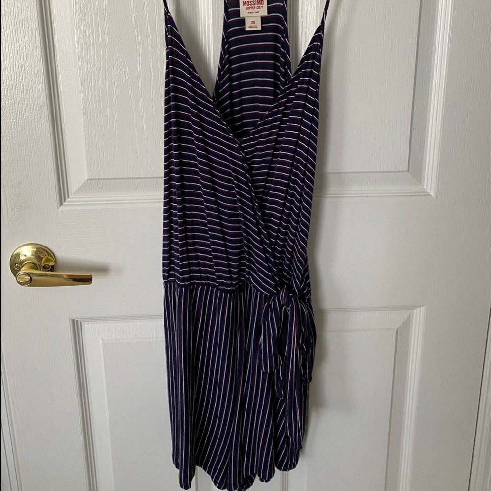 Red, white, and blue striped romper